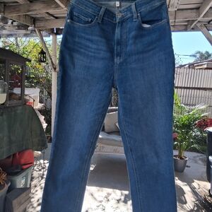 PAIGE Women's Straight Leg Blue Jeans